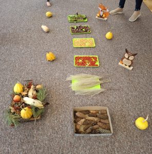 Miniaturka artykułu Jesienna ścieżka sensoryczna  – projekt „Gramy zmysłami”.