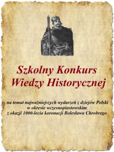 Miniaturka artykułu Szkolny konkurs wiedzy historycznej – wyniki
